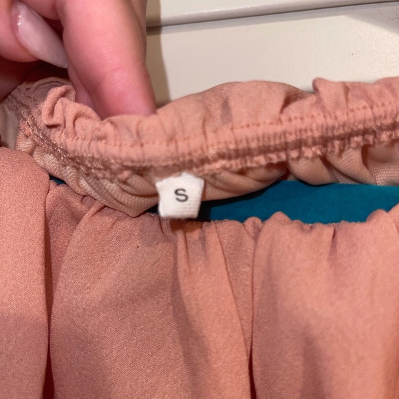 Beautiful Baby Pink Ruffle Off the Shoulder Dress - Picture 2 of 3